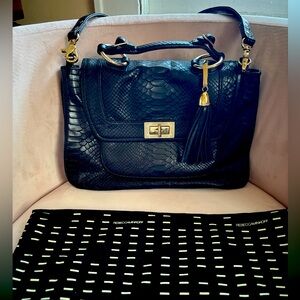 Rebecca Minkoff Black Crocodile Satchel